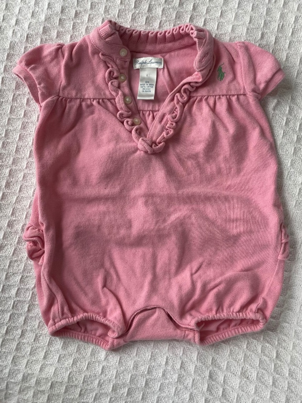 Ralph Lauren Pink Baby Bubble Romper - Size 6M